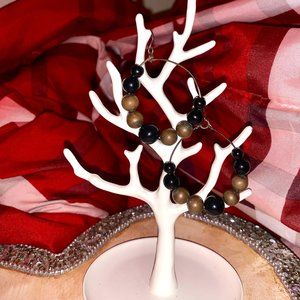 Hoop Beaded Earrings - Hand Made, purchased in an jewelers shop in Mexico